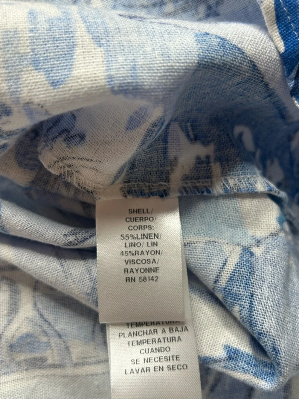 London Times NWT Blue and White Tropical Halter Dress Sz 10 Resortwear Linen